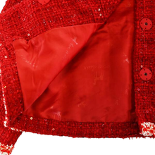 Load image into Gallery viewer, Size 2 Red Tweed Jacket RTS
