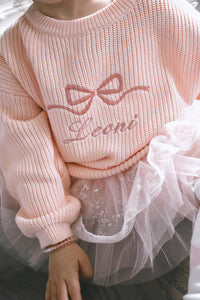 Pink Bow Personalized Sweater