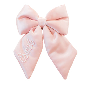 Pink Puffy Beaded Bow