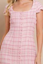 Load image into Gallery viewer, Pink Scalloped Tweed Mama Dress {RTS}
