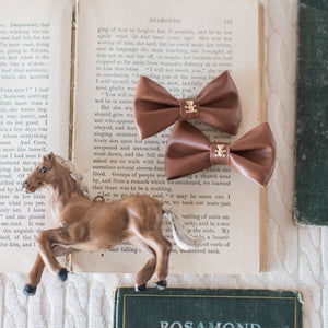 Baby Leather Teddy Bows