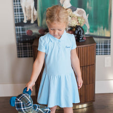 Load image into Gallery viewer, Baby Blue Personalized Polo Dress
