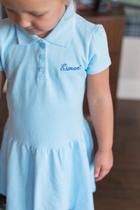 Baby Blue Personalized Polo Dress