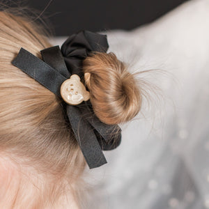 Black Teddy Bear Scrunchie