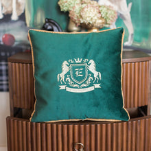 Load image into Gallery viewer, Monogrammed Velour Green Pillow
