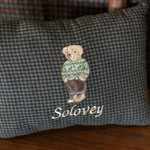 Green and Black Polo Bear Personalized Pillow