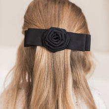 Load image into Gallery viewer, Black Rosette Barrette
