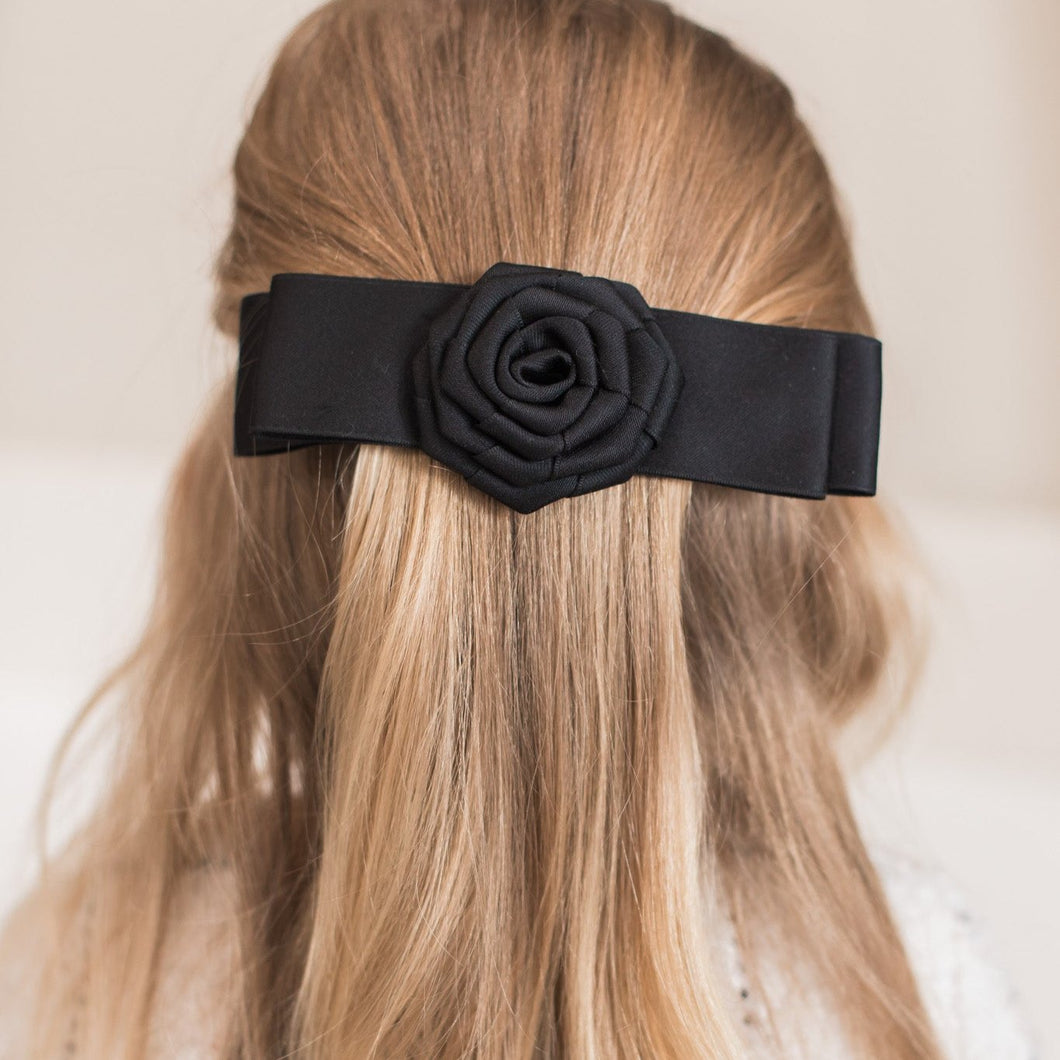 Black Rosette Barrette