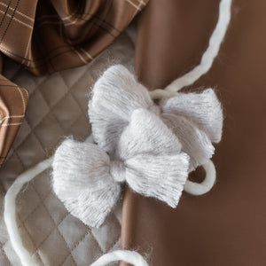 Cream Knit Baby Bows