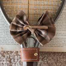 Load image into Gallery viewer, Plaid Gold Embellishment Bow
