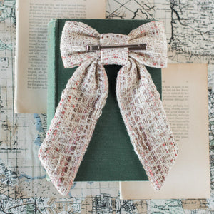 Fall Boucle Tweed Bow