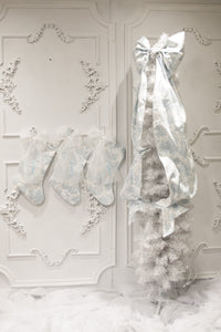 Blue Toile Wall/ Christmas Tree Bow {Life size}