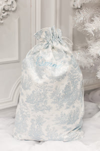 Blue Toile Santa Sack