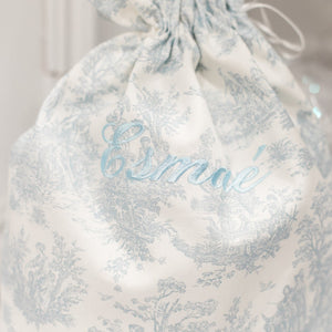 Blue Toile Santa Sack