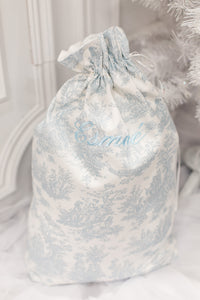 Blue Toile Santa Sack