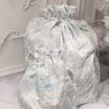 Load image into Gallery viewer, Blue Toile Santa Sack
