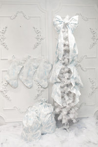 Blue Toile Wall/ Christmas Tree Bow {Life size}