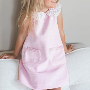 Pink Daisy Tweed Dress