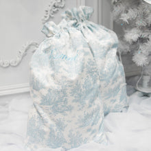 Load image into Gallery viewer, Blue Toile Santa Sack
