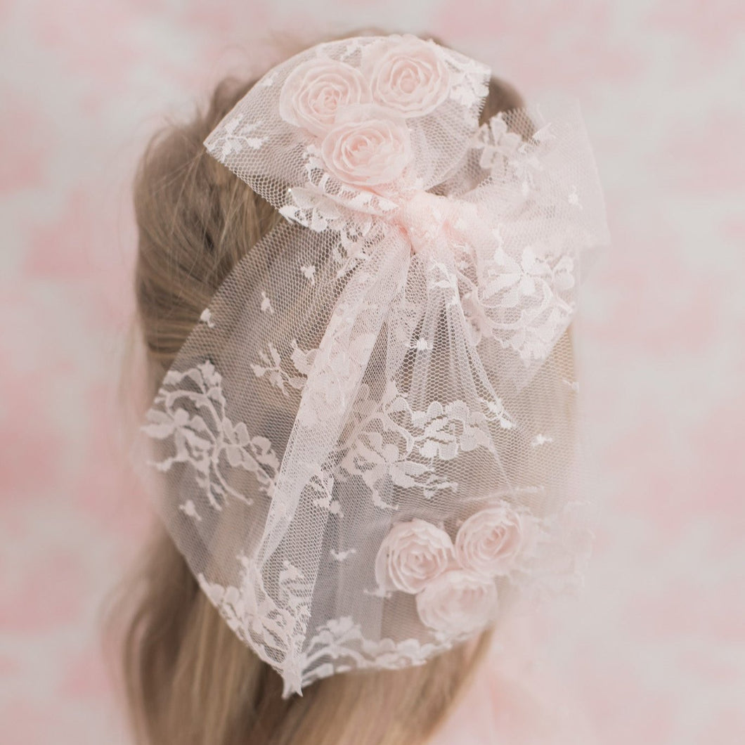 Rosette Blush Lace Bow {Limited Few}