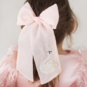 Pink Chiffon Swan Bow