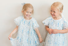 Load image into Gallery viewer, Blue Rosette Pleated Dress {RTS}
