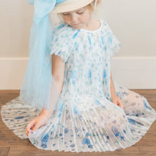 Load image into Gallery viewer, Blue Rosette Pleated Dress {RTS}
