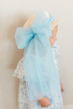 Load image into Gallery viewer, Sparkly Blue Bespoke Girls Straw Hat {RTS}
