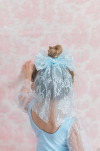 Shimmer and Lace Baby Blue Bow {Limited Few}