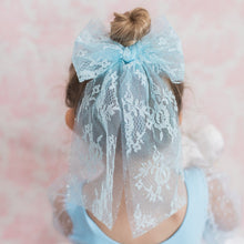 Load image into Gallery viewer, Shimmer and Lace Baby Blue Bow {Limited Few}
