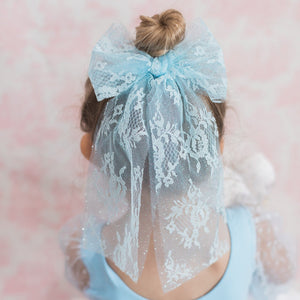 Shimmer and Lace Baby Blue Bow {Limited Few}