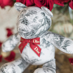 Toile Gray and White Teddy Bear