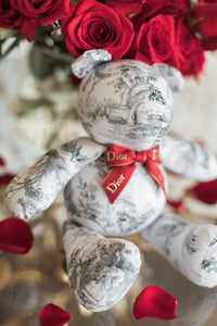 Toile Gray and White Teddy Bear