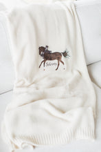Load image into Gallery viewer, Knit Ivory Horse Blanket Throw
