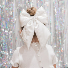 Load image into Gallery viewer, Ivory Puffy Beaded Bow
