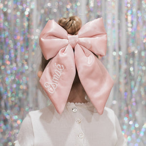 Pink Puffy Beaded Bow