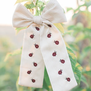 Ladybugs With Crystals Bow