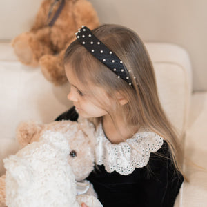 Quilted Black Pearl Headband