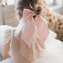 Load image into Gallery viewer, Pink Satin Tulle Pearl Bow With Tulle
