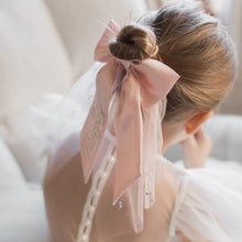 Load image into Gallery viewer, Pink Satin Tulle Pearl Bow With Tulle
