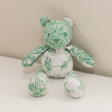 Load image into Gallery viewer, Green Toile Teddy Bear
