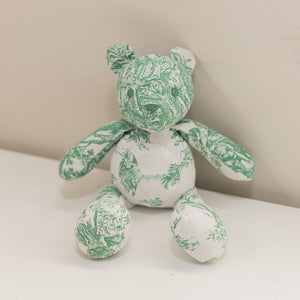 Green Toile Teddy Bear