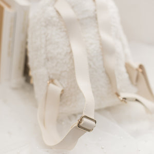 J'adore White Furry Backpack