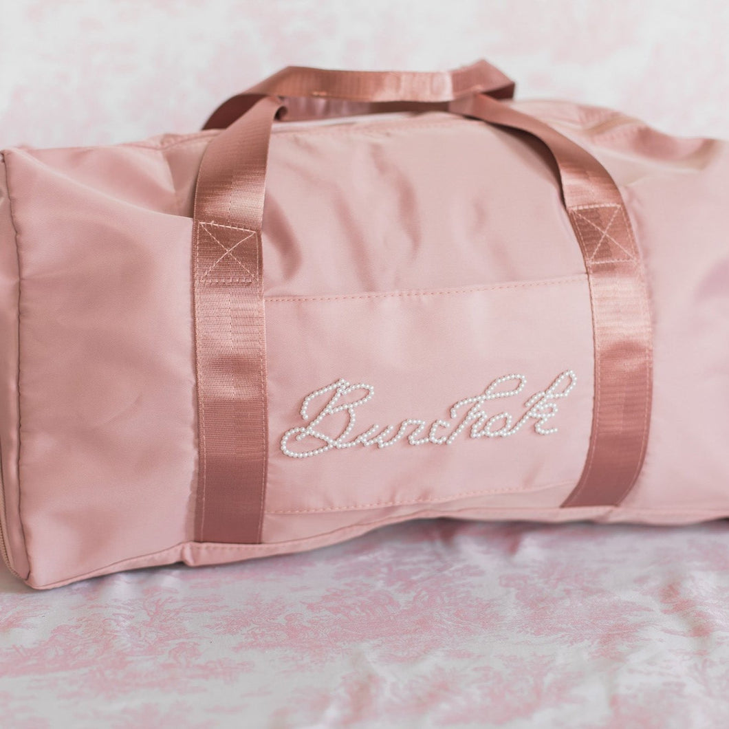 Rose Pink Pearl Duffel Bag