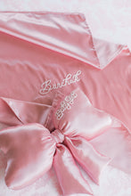 Load image into Gallery viewer, Dusty Rose Flannel &amp; Satin Blanket
