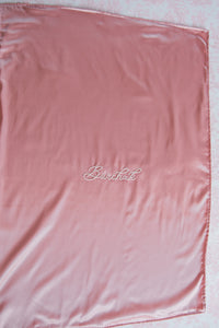 Dusty Rose Flannel & Satin Blanket