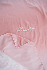 Dusty Rose Flannel & Satin Blanket