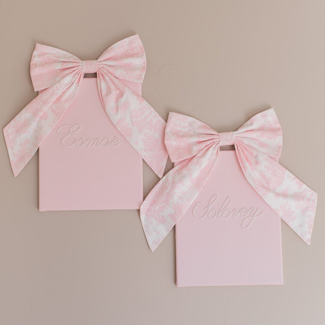 Nursery Pink Pearl Name Canvas