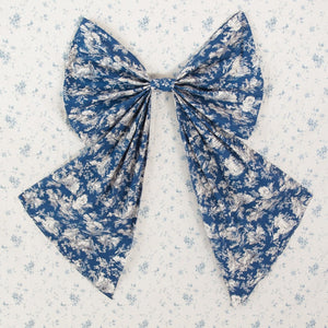 Navy French Toile Bow {Life size}