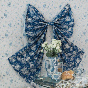 Navy French Toile Bow {Life size}